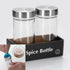 2 Pcs Glass Spice Jars/Bottles - 3oz Empty Round Spice Containers with Airtight Metal Caps with Shaker Lids (2, clear) by Tianifa