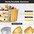 EUSOAR Disposable Ramekins Aluminum Foil, Gold 25 Packs 5oz Baking Cups with Lids for Mini Muffins