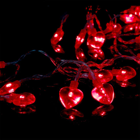 Luditek 14.7ft 40LED Heart Shape String Lights, Battery Operated Mothers Day Hanging Garland Decor for Indoor Outdoor