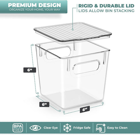 Sorbus Small Clear Plastic Storage Bins with Lids, Clear Stackable Storage Bins, Clear Toy Storage Bins, Clothes, Medicine, Makeup, Closet, Art Supply, Bathroom, Shoe, Toy Storage Organizer (2 Pack) by Sorbus
