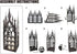Holder,Set 2 AIM & GGKK Wall Candle Sconce of Gothic Cathedral Wall Sconce with Window Design,Black Metal Wall Mount