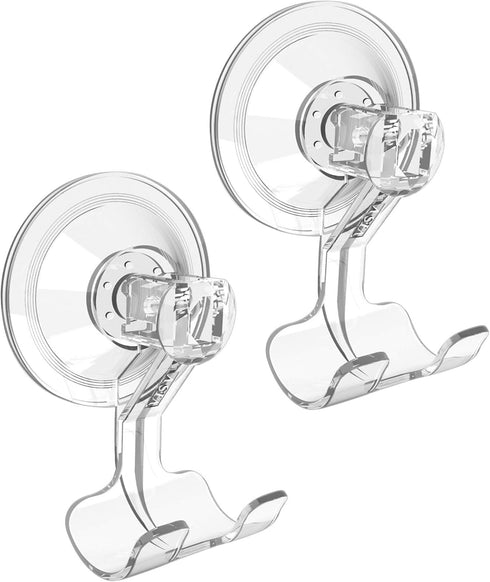 VIS'V Suction Cup Razor Holder, Shower Suction Hooks for His and Hers, Removable and Reusable, Clear, 4 Pcs.