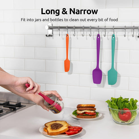 U-Taste Heat Resistant Silicone Spatula - 480ºF Food Grade Kitchen Baking Bowl Scraper - 4 Pcs Colorful
