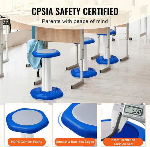 7-14, VEVOR Kids Wobble Chair, Active Chair with Sponge Cushion, Wobble Stool Improves Focus, Posture and Calm