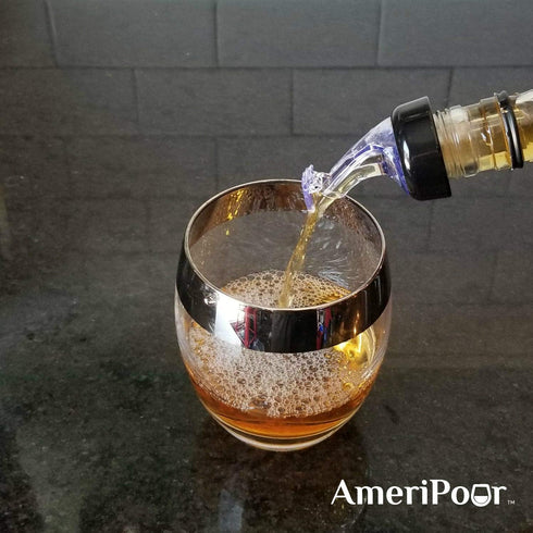 Measured Pourer Liquor Bottle Pourers, Collared (3pk), 100% Made in USA, Perfect Pour Everytime (Clear, .75oz)