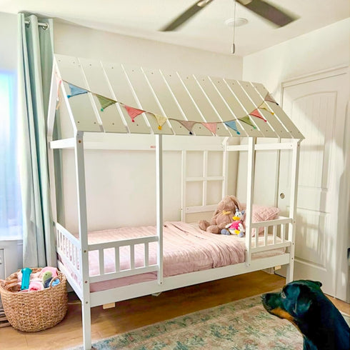 9Ft Pre-Strung Cotton Fabric Bunting Banner, Morandi Triangle Pennant Banner Flag, Double-Sided Bunting Garland