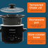 Elite Gourmet MST239X Electric Round Slow Cooker, 2 Quart, Adjustable Temp, Black, Dishwasher Safe Glass Lid