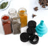 30 Pack 4oz Set Tebery Glass Spice Jars Square Glass Bottles with Black Caps, Empty Spice Containers Shakers Complete