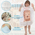 Thin Quick-Dry Beach Towel with Hood for Kids - Blue Stripe Lion Design