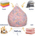YuppieLife Kids Storage Bean Bag Cover, Toy Organizer with Carrying Handle, Machine Washable, 27" Pink Flowers