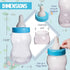 13" Evershine Plastic Baby Bottle Bank, Blue Fillable Baby Shower Bank, Plastic Jumbo Baby Favor Bottle Centerpiece