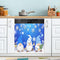 Christmas Blue Snowflake Gnome Dishwasher Magnet Cover, Winter Xmas Tree Magnetic Sticker for Kitchen Appliance Decor