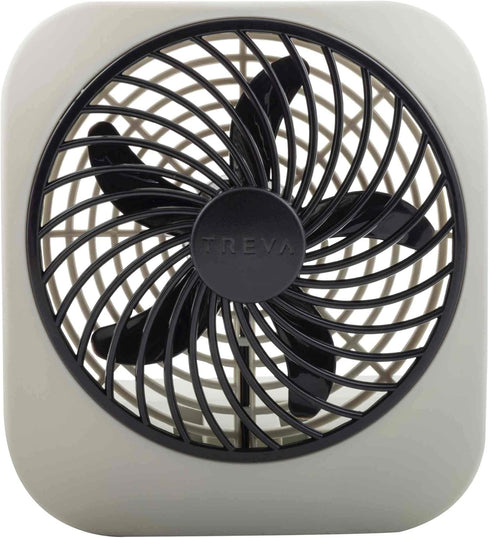 O2COOL Treva 5 Inch Battery Powered Desk Fan, Portable with Compact Folding & Tilt Design, Grey