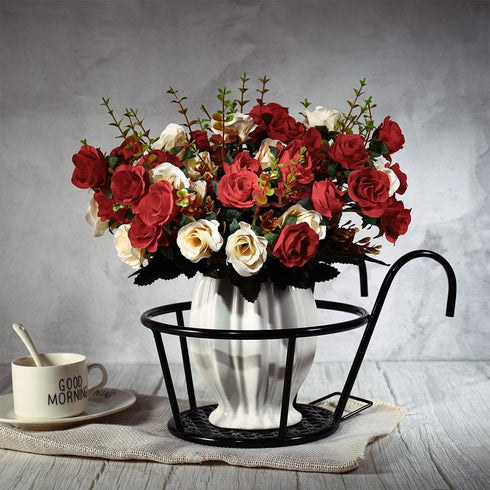 8.66X7.08X6.49 Inch Yardwe Hanging Succulent Planter Flowerpot Holder Stand for Balcony Window Porch Metal Plant Stand