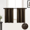 XTMYI Dark Brown Cafe Curtains for Kitchen, Set of 2 Insulated Waterproof Short Curtains for Small Windows, 30 Inch