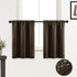 XTMYI Dark Brown Cafe Curtains for Kitchen, Set of 2 Insulated Waterproof Short Curtains for Small Windows, 30 Inch
