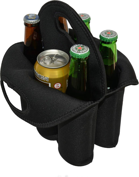 6 Pack 12 oz CHILDHOOD Insulated Neoprene Beer Bottles Carrier Tote Can Cooler Holder