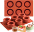 JOERSH 2Pcs Cookie Shot Glass Mold, 6-Cavity Round Silicone Mold for Chocolate, Candy, Pudding, Mousse Dessert
