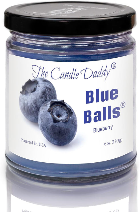 Two Blue Balls - Blueberry Scented 6 Ounce Jar Candle with 40 Hour Burn