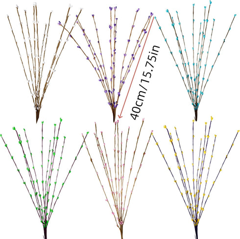 60 Pcs Easter Garland Parts Artificial Floral Picks Berry Stems Spring Pip Berry Sprays Pastel Picks Stems for Easter