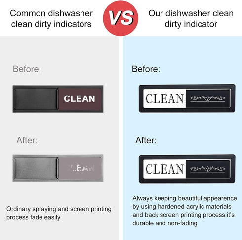 Dishwasher Magnet Clean Dirty Sign, Essential Magnetic Dish Washer Signs for Kitchen, Gift for New Home