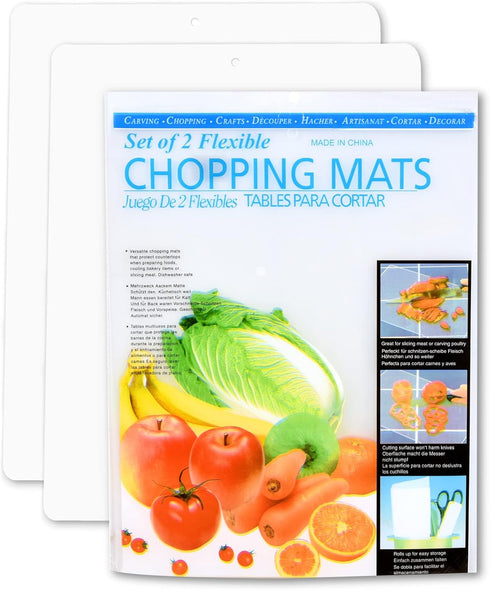 Kitchen Cutting Board, Flexible Chopping Mats Set of 14, 12x15” Size, Food Safety