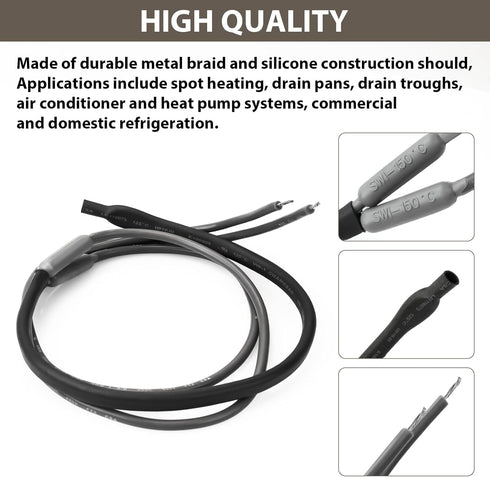 SH502 Drain and Door Heater Wire Replacement for Supco Refrigerator, Automatic Defrosting for Samsung Refrigerators,