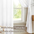 Melodieux White Semi Sheer Curtains, 63 Inch Length for Bedroom Living Room, 2 Panels, Light Filtering Drapes