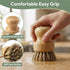 Waisul Set, 4 Pack, (2 2 Bamboo Dish Brush Plastic-Free Medium Sisal, Firm Coconut Coir), Dish Scrubber & Vegetable