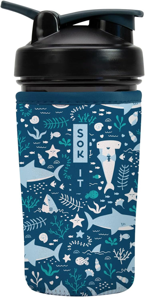 Sok It BotlSok Protein Blender Shaker Bottle Sleeve Insulated Neoprene Cover (Happy