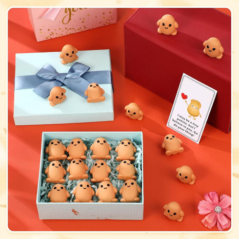 Gejoy 25 Pcs Mini Rubber Potato Toys Positive Gifts Mini Potatoes Decorations and Encouragement Birthday Motivational