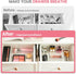 HOUSE DAY Makeup Drawer Organizer Trays, 17 PCS Clear Drawer Organizers with Silicone Pads for Vanity & Storage