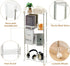 4-Tier VECELO Acrylic Rolling Cart, Slim Utility Cart for Storage, Mobile Storage Cart with Lockable Wheels