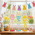 Songjum 3Pcs Easter Egg Bunny Wooden Table Signs Colorful Rabbit Shape Tabletop Centerpieces Tiered Tray Decor Easter