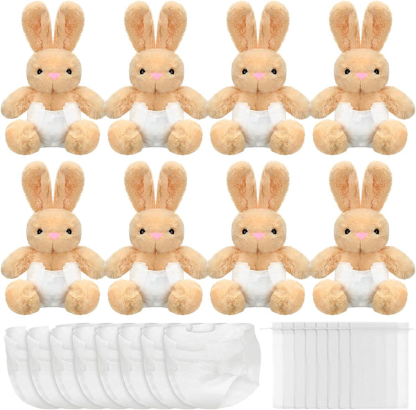 Seenelling 8 Sets Rabbit Blindfolded Diaper Changing Baby Shower Games Boys Girls Baby