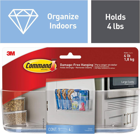 Command Large Caddy, 1 Caddy with 4 Strips - Organize Damage-Free