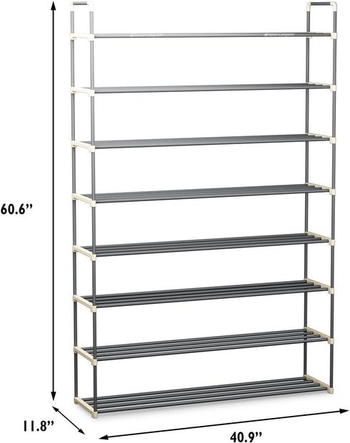 8-Tier Closet, 40 Home-Complete Shoe Rack - Shoe Organizer for Bathroom, Entryway - Shelf Holds Pairs Sneakers, Heels