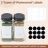 ComSaf 6Pcs 4oz Glass Spice Jars with Metal Lids, 21 Labels, Spice Jars Trial Set & Supplement Set, Shaker Cap, Empty Spice Containers and Square Spice Bottles for Kitchen and Seasoning