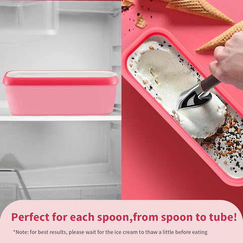 Boxdljh Set 2, 1.5 Ice Cream Containers of Quart Ice Cream Tub, Reusable Homemade Ice Cream Tubs with Stackable Freezer