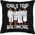 Girls Trip 2024 Baltimore Spa Relax Throw Pillow for Black Melanin Women, 16x16, Multicolor