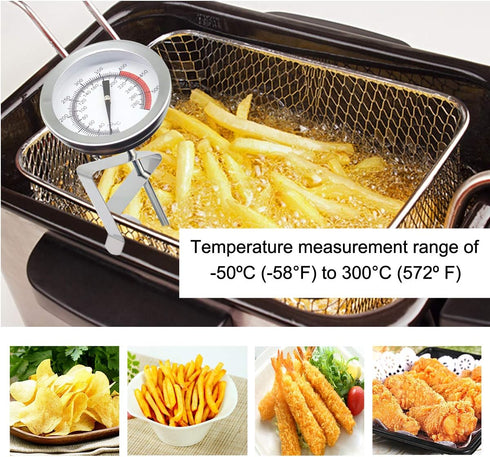 Efeng 15” Long Cooking Thermometer for Oil or Candy (2 Pack) with Pot Clip, Instant Read Dial