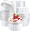 EUSOAR Cupcake Cups with Lids, 5oz 50pcs Disposable Baking Cups for Desserts, Flan, Catering (White)