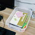 Rectangular Plastic Storage Organization Trays Baskets, Clear, 6-Pack