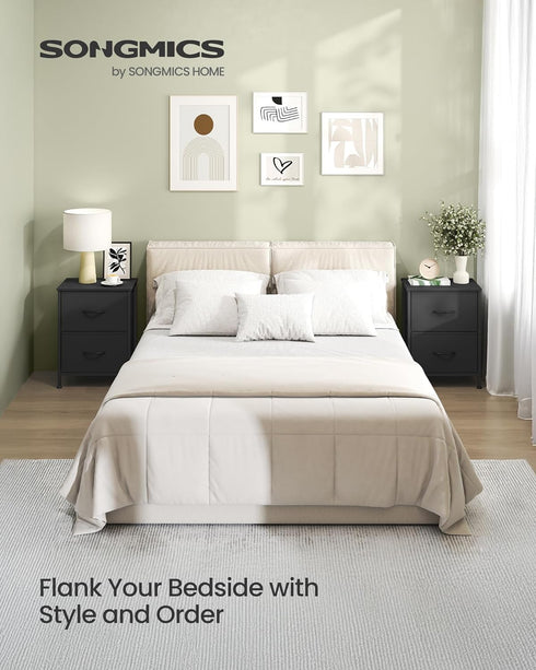2 Closet, ULGS312B01S SONGMICS Dresser for Bedroom, Chest of Drawers, Nightstand, Steel, MDF, Non-Woven Fabric Drawers