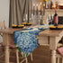 LooPoP 90 Inches Farmhouse Vintage Peacock Table Runner-Cotton Linen-Long Dresser Scarves, Farmhouse Table Runner