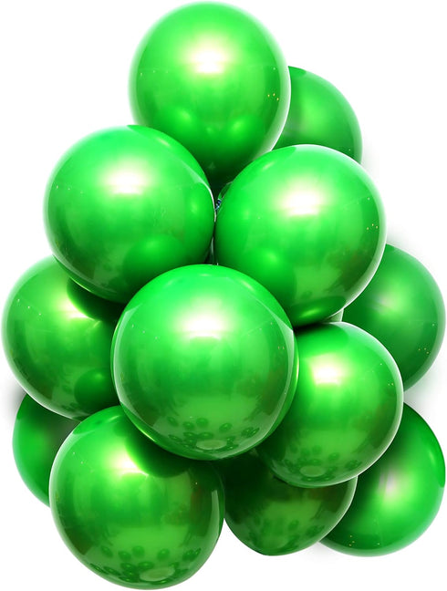 Metallic Green Balloons, 50pcs 12 Inch Double Layer Chrome Balloons for Wedding & Birthday Decoration