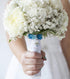 An Angel For The Bride, Something Blue and Silver Tone Zinc Metal Bouquet Charm, 1 x 1