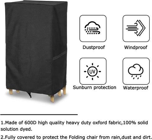 1 Pack,600D ,20'L 12''W 39''H-Black AKEfit Folding Chair Storage Bag for Heavy Duty Waterproof for Plastic and Wooden