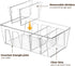 Puricon 4 Pack Pantry Organization and Storage Bins for Kitchen Fridge Countertop Cabinet, Stackable Clear Plastic Storage Racks with Removable Dividers, 5 Compartments for Snacks Packets Spices