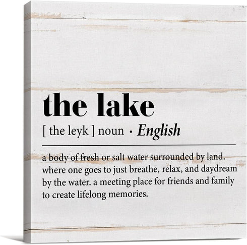 Country the Lake Definition Canvas Prints Wall Art Decor, Lake Themed Poster Painting Framed Artwork 8 x 8 Inch Summer